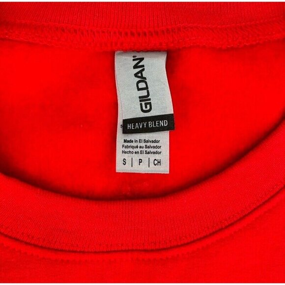 I Saw Mother Kissing Travy Claus Ugly Christmas Sweatshirt Size Small Red Taylor - Picture 7 of 9